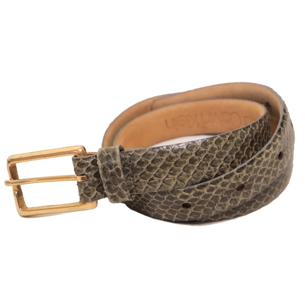Vintage Calvin Klein Green Snake Skin Belt